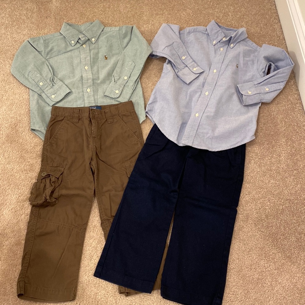Polo Ralph Lauren Boys 3/3T mix&match Oxford tops, straight leg and cargo pants